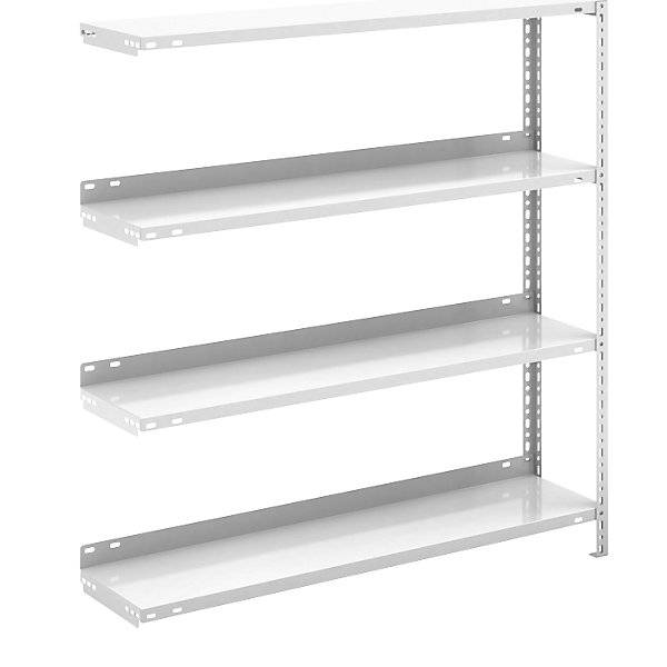 Akten-Schraubregal lichtgrau RAL 7035 Regalhöhe 1150 mm Anbauregal Breite x Tiefe 1000 x 300 mm. Jul. vom Hofe