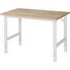 Arbeitstisch höhenverstellbar Gestell 60 x 30 mm Buchenplatte massiv BxT 1250 x 800 mm lichtgrau. Rau GmbH