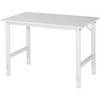 Arbeitstisch höhenverstellbar Gestell 60 x 30 mm melaminharzbeschichte Platte BxT 1250 x 800 mm lichtgrau.