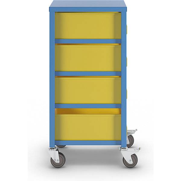 Kommissionierwagen lichtblau RAL 5012 Höhe 1050 mm mit 4 Stk 23-Liter-Kunststoffkästen. TAKKT Industrial &-4