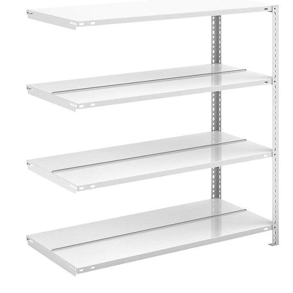 Akten-Schraubregal lichtgrau RAL 7035 Regalhöhe 1150 mm doppelseitig Anbauregal Breite x Tiefe 1000 x 600 mm.-0