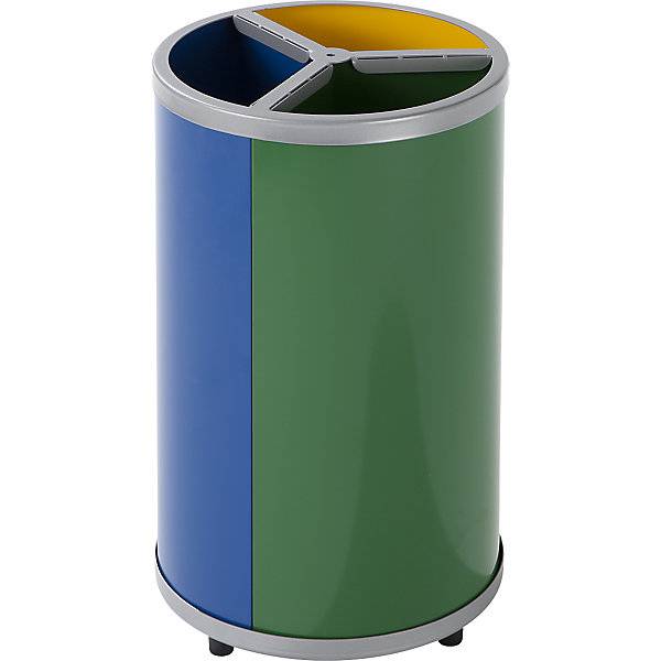 Wertstoffsammler rund Volumen 3 x 30 l HxØ 720 x 420 mm gelb blau grün. VAR GmbH 72773049-0