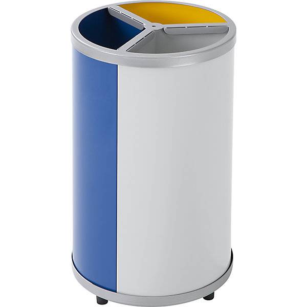 Wertstoffsammler rund Volumen 3 x 30 l HxØ 720 x 420 mm gelb blau grau. VAR GmbH 72773249