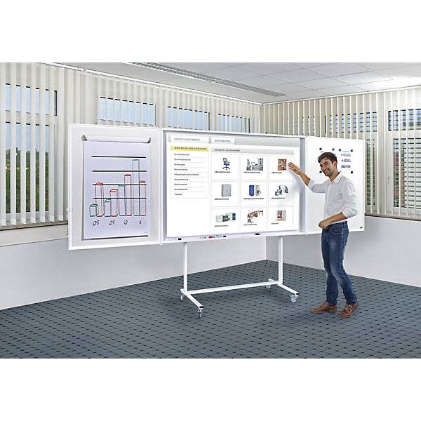 Whiteboard-Klapptafel Komplettset Stahlblech emailliert Bildwandformat 16 : 10. Smit Visual Supplies BV-2