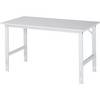 Arbeitstisch höhenverstellbar Gestell 60 x 30 mm melaminharzbeschichte Platte BxT 1500 x 800 mm lichtgrau.