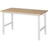 Arbeitstisch höhenverstellbar Gestell 60 x 30 mm Buchenplatte massiv BxT 1500 x 800 mm lichtgrau. Rau GmbH