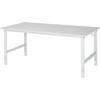 Arbeitstisch höhenverstellbar Gestell 60 x 30 mm melaminharzbeschichte Platte BxT 2000 x 1000 mm lichtgrau.