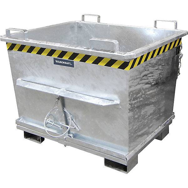 Konischer Klappbodenbehälter Volumen 07 m³ Traglast 1500 kg feuerverzinkt nach EN ISO 1461. TAKKT Industrial &