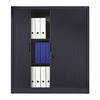 Rollladenschrank mit Horizontal-Jalousie HxBxT 1345 x 1200 x 420 mm 3 Fachböden 35 Ordnerhöhen schwarzgrau.