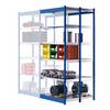 Stabil-Steckregal doppelseitig Regalhöhe 2000 mm blau/verzinkt Bodenbreite 1025 mm Anbauregal Breite x Tiefe