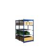 Stabil-Steckregal doppelseitig Regalhöhe 2000 mm blau/verzinkt Bodenbreite 1025 mm Grundregal Breite x Tiefe
