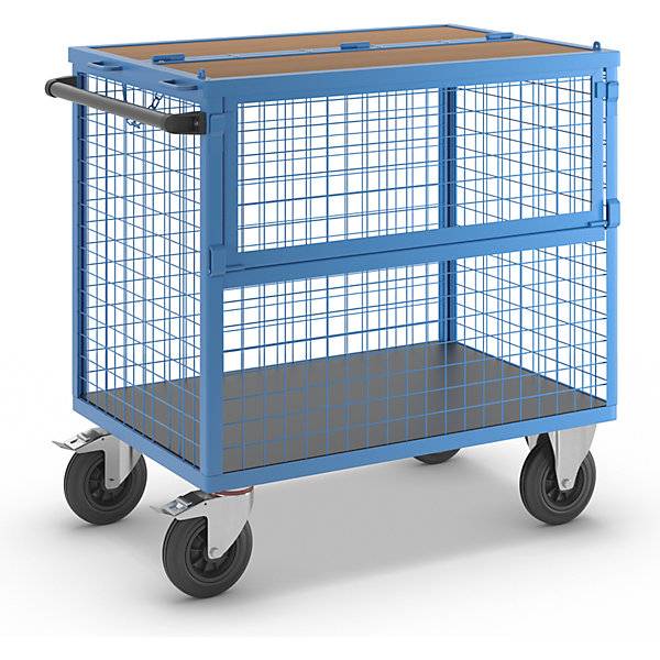 Kastenwagen Wände aus Stahlgitter mit Deckel LxB 1050 x 700 mm. TAKKT Industrial & Packaging GmbH 72738249