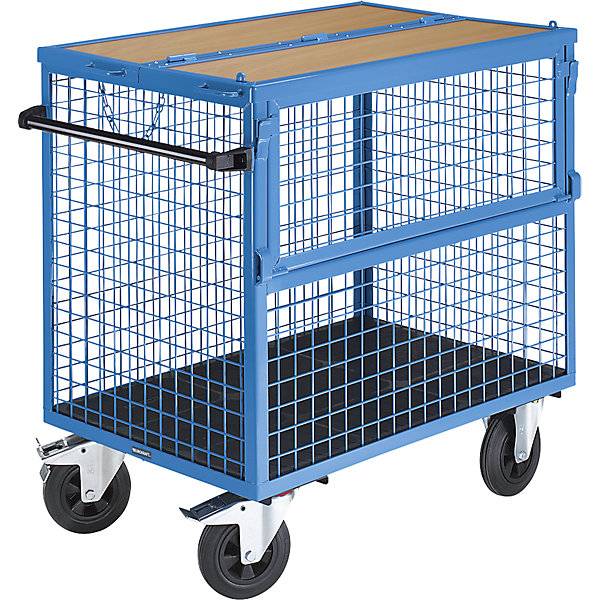 Kastenwagen Wände aus Stahlgitter mit Deckel LxB 1050 x 700 mm. TAKKT Industrial & Packaging GmbH 72738249-1