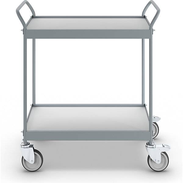 Servierwagen Ladefläche 785 x 545 mm Tragfähigkeit 150 kg 2 Etagen 4 Lenkrollen davon 2 mit Doppelstopp.-1