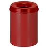 Sicherheits-Papierkorb Stahl selbstlöschend Volumen 15 l HxØ 360 x 255 mm Korpus rot / Löschkopf rot. Vepa