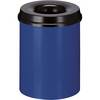 Sicherheits-Papierkorb Stahl selbstlöschend Volumen 15 l HxØ 360 x 255 mm Korpus blau / Löschkopf schwarz.