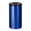 Sicherheits-Papierkorb Stahl selbstlöschend Volumen 50 l HxØ 625 x 335 mm Korpus blau / Löschkopf schwarz.