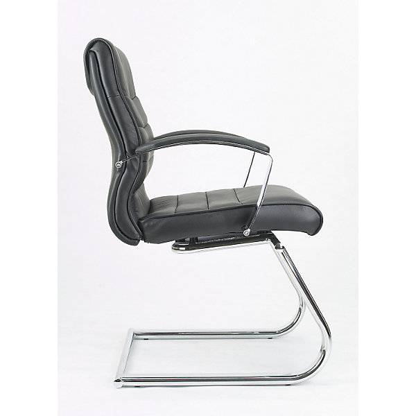 Besuchersessel Leder schwarz mit Lederarmlehnen. Topstar GmbH 91851549-2
