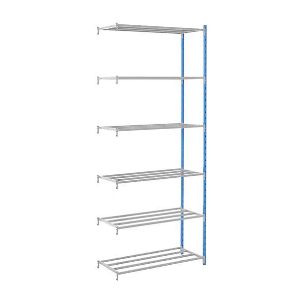 Steckregal mit Rohr-Fachböden HxBxT 2496 x 1240 x 400 mm Anbauregal. MAN ORGA SAS 96779849