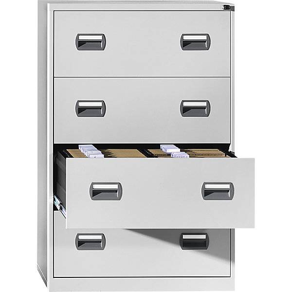 Hängeregistraturschrank 2-bahnig 4 Schübe lichtgrau. TAKKT Industrial & Packaging GmbH 94036049-0