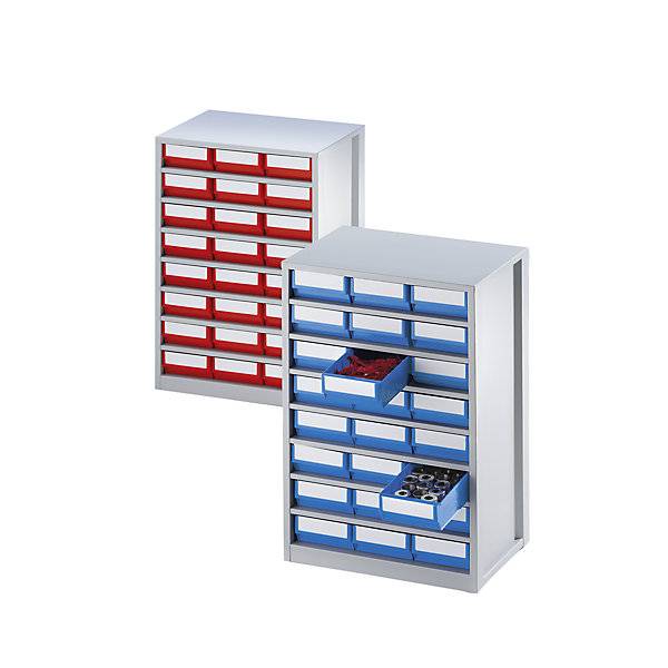 Schubladenmagazin Gehäuse-Traglast 240 kg HxBxT 862 x 600 x 417 mm 24 Schubladen Schubladen glasklar.-1