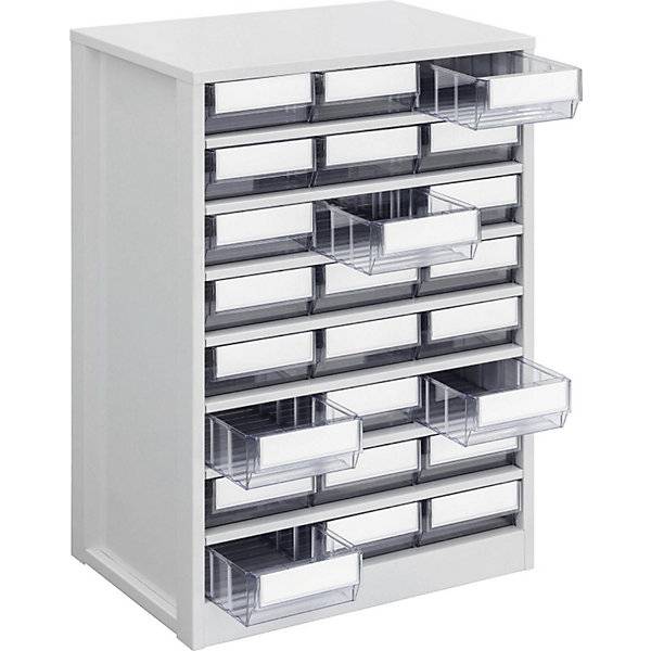 Schubladenmagazin Gehäuse-Traglast 240 kg HxBxT 862 x 600 x 417 mm 24 Schubladen Schubladen glasklar.-2