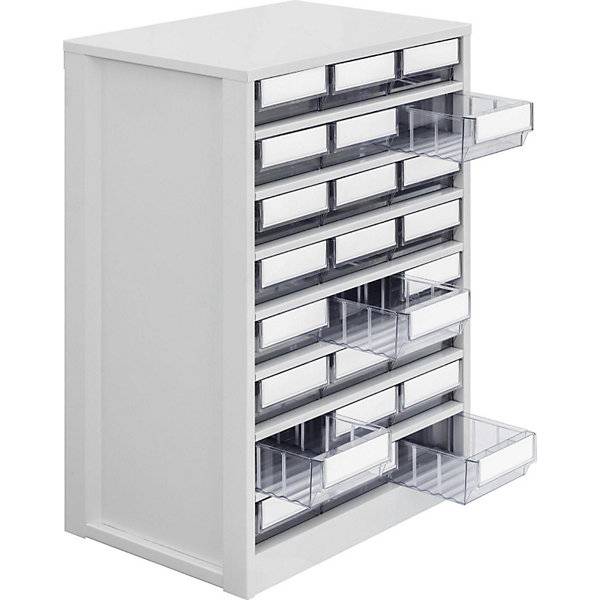 Schubladenmagazin Gehäuse-Traglast 240 kg HxBxT 862 x 600 x 417 mm 24 Schubladen Schubladen glasklar.-4