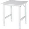 Arbeitstisch höhenverstellbar Gestell 60 x 30 mm melaminharzbeschichte Platte BxT 750 x 800 mm lichtgrau. Rau