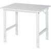 Arbeitstisch höhenverstellbar Gestell 60 x 30 mm melaminharzbeschichte Platte BxT 1000 x 800 mm lichtgrau.