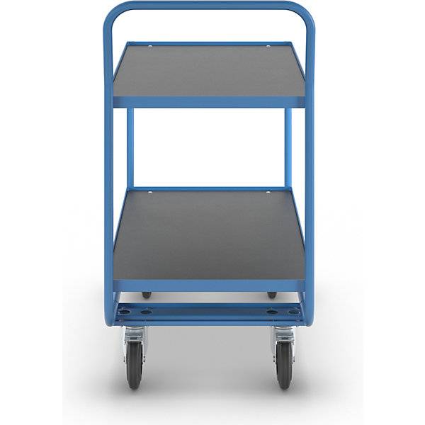 Tischwagen 2 Ladeflächen mit Stahl-Abrollrand Vollgummibereifung spurlos. TAKKT Industrial & Packaging GmbH-3