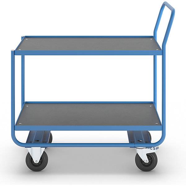Tischwagen 2 Ladeflächen mit Stahl-Abrollrand Vollgummibereifung spurlos. TAKKT Industrial & Packaging GmbH-4