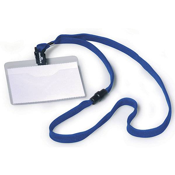 Namensschild mit Textilband mit Klemme HxB 60 x 90 mm dunkelblau VE 40 Stk. Durable | Hunke & Jochheim GmbH &-0