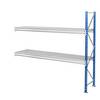 Schwerlast-Großfachregal mit Stahlauflagen Rahmenfarbe blau HxBxT 1996 x 2330 x 1000 mm Anbauregal. MAN ORGA