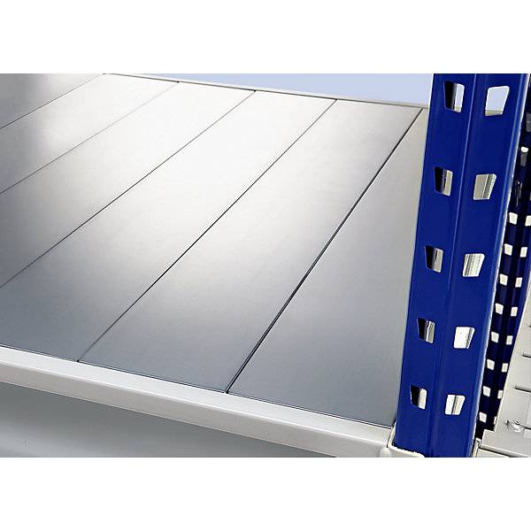 Schwerlast-Großfachregal mit Stahlauflagen Rahmenfarbe blau HxBxT 2496 x 2860 x 800 mm Grundregal. MAN ORGA-2