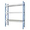 Schwerlast-Großfachregal mit Stahlauflagen Rahmenfarbe blau HxBxT 2496 x 2860 x 1000 mm Grundregal. MAN ORGA