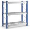 Schwerlast-Großfachregal mit Drahtgitterauflagen Rahmenfarbe Blau HxBxT 2496 x 2410 x 1000 mm Grundregal. MAN