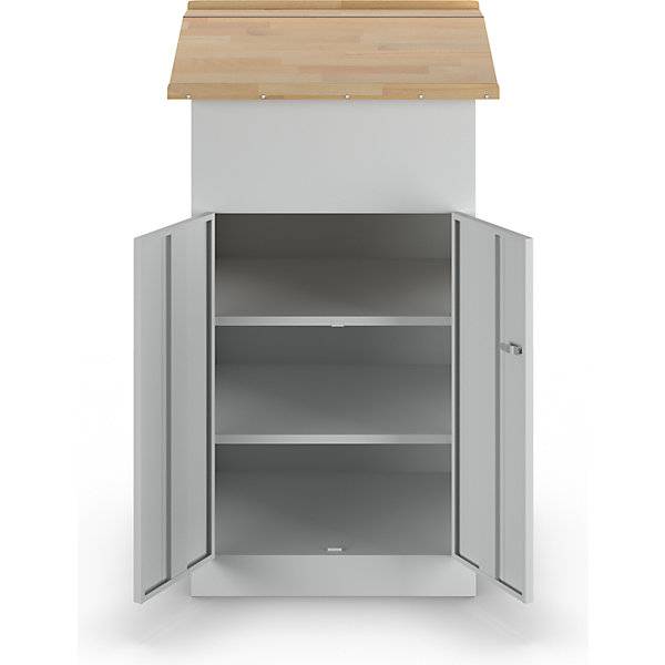 Industrie-Stehpult mit Flügeltürschrank lichtgrau. Pavoy GmbH | Paul van Oyen 94621949-1
