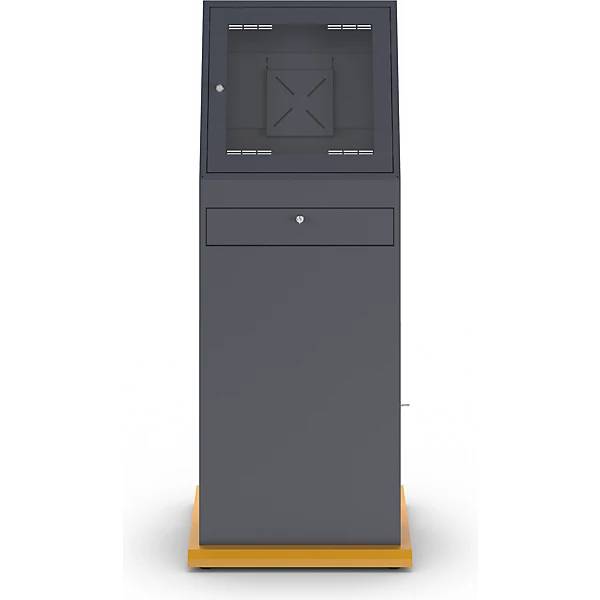 PC-Terminal HxBxT 1600 x 650 x 600 mm schiefergrau / melonengelb. TAKKT Industrial & Packaging GmbH 94626649-2
