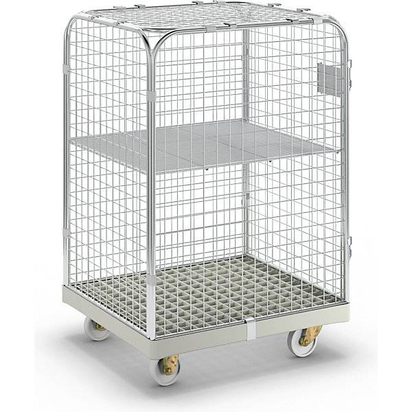 Rollbehälter SAFE HxBxT 1200 x 720 x 810 mm Rollplatte grau. ESB Engineering System Bau GmbH 96863149-0