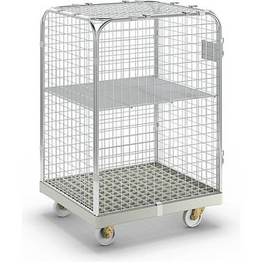 Rollbehälter SAFE HxBxT 1200 x 720 x 810 mm Rollplatte grau. ESB Engineering System Bau GmbH 96863149