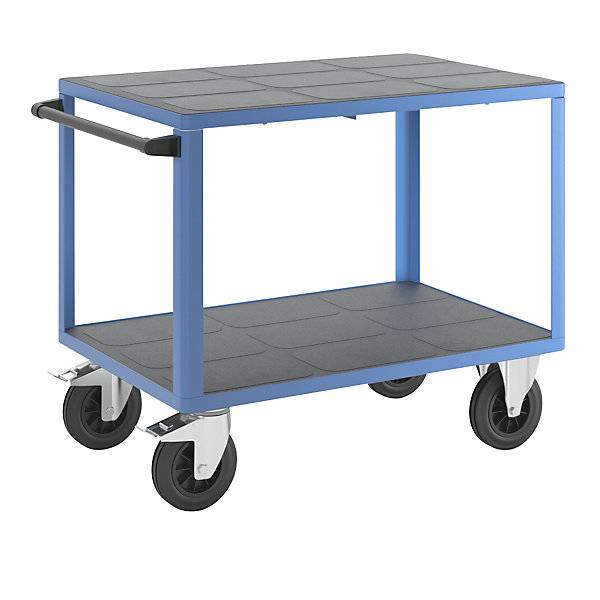 Montagewagen Tragfähigkeit 500 kg 2 Ladeflächen aus Kunststoff Ladefläche 1050 x 700 mm Gestell lichtblau.-0