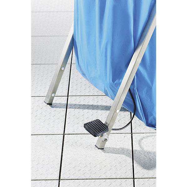 Hygiene-Müllsackständer aus Edelstahl für Volumen 120 l mit Pedal silbergrau. VAR GmbH 94101649-1