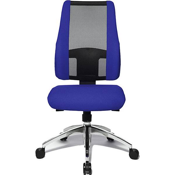 Bürostuhl AIR SYNCRO Netzrückenlehne mit aufgepolsterten Seitenteilen schwarz / blau. Topstar GmbH 97005349-0