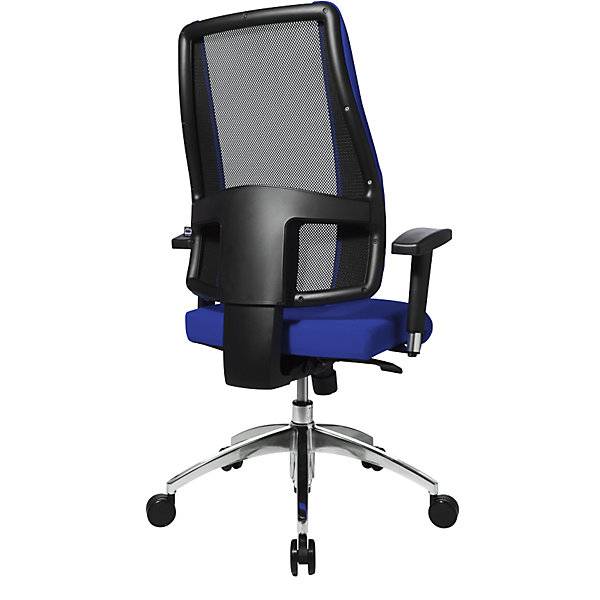 Bürostuhl AIR SYNCRO Netzrückenlehne mit aufgepolsterten Seitenteilen schwarz / blau. Topstar GmbH 97005349-2