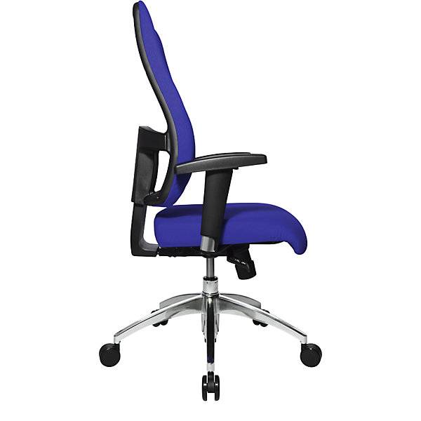 Bürostuhl AIR SYNCRO Netzrückenlehne mit aufgepolsterten Seitenteilen schwarz / blau. Topstar GmbH 97005349-3