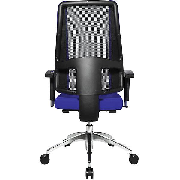 Bürostuhl AIR SYNCRO Netzrückenlehne mit aufgepolsterten Seitenteilen schwarz / blau. Topstar GmbH 97005349-4
