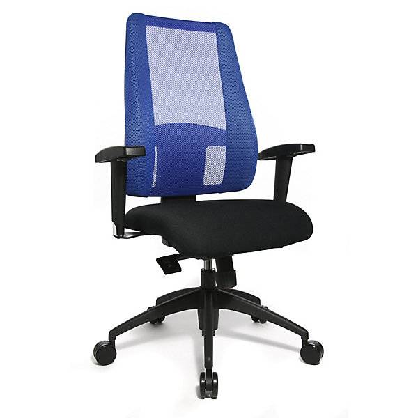 Bürostuhl LADY SITNESS DELUXE beweglich mit 7 Zonen schwarz / blau. Topstar GmbH 97010049