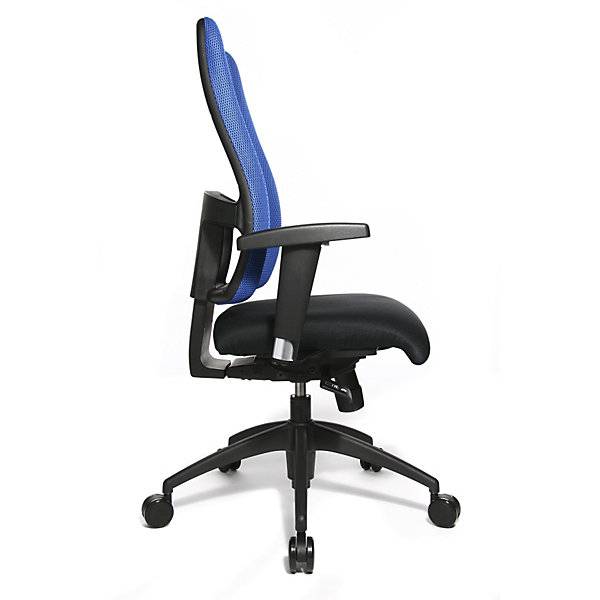 Bürostuhl LADY SITNESS DELUXE beweglich mit 7 Zonen schwarz / blau. Topstar GmbH 97010049-4