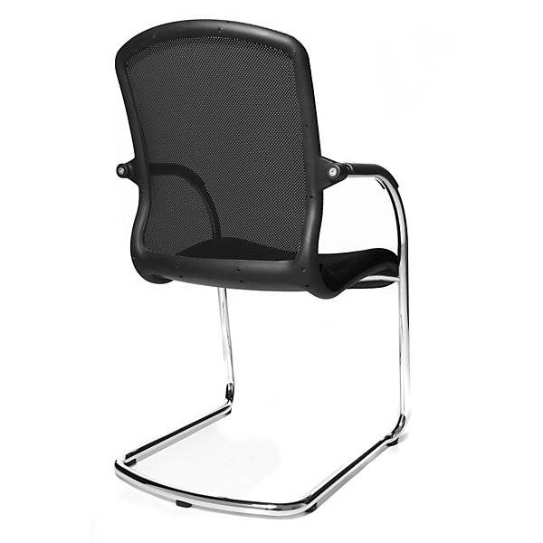 OPEN CHAIR - der Design-Besucherstuhl Freischwinger mit Netzrücken VE 2 Stk schwarz. Topstar GmbH 97012449-3