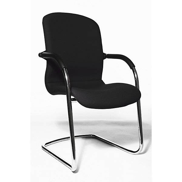 OPEN CHAIR - der Design-Besucherstuhl Freischwinger gepolstert VE 2 Stk schwarz. Topstar GmbH 97012849-0